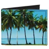 Canvas Bi-Fold Wallet - Landscape Beach Palm Trees