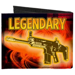 Canvas Bi-Fold Wallet - LEGENDARY AR Flames Black Oranges Yellows