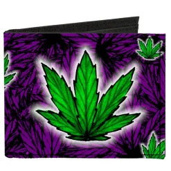 Canvas Bi-Fold Wallet - Marijuana Haze Purple