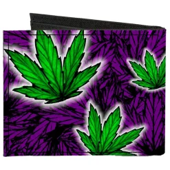 Canvas Bi-Fold Wallet - Marijuana Haze Purple