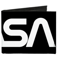 Canvas Bi-Fold Wallet - NASA Text Black White