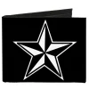 Canvas Bi-Fold Wallet - Nautical Star Black White