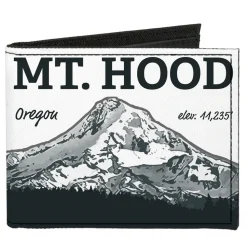 Canvas Bi-Fold Wallet - Orgeon MT. HOOD Scenery White Grays