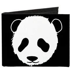 Canvas Bi-Fold Wallet - Panda Bear Repeat