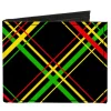 Canvas Bi-Fold Wallet - Plaid X Rasta