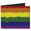 Canvas Bi-Fold Wallet - Rainbow Stripe Painted