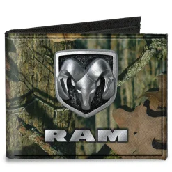 Canvas Bi-Fold Wallet - RAM Logo Mossy Oak Break-Up Infinity Silver