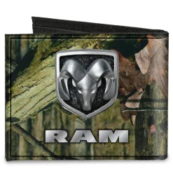 Canvas Bi-Fold Wallet - RAM Logo Mossy Oak Break-Up Infinity Silver