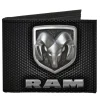 Canvas Bi-Fold Wallet - RAM Shield Logo Text Honeycomb Black Grays