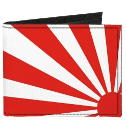 Canvas Bi-Fold Wallet - Rising Sun White Red