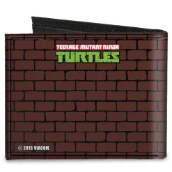 Canvas Bi-Fold Wallet - Rocksteady & Bebop Pose + TMNT Logo Bricks