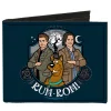 Canvas Bi-Fold Wallet - Scoobynatural Scooby Doo Sam Dean Group Pose RUH-ROH Badge Blues