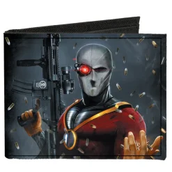 Canvas Bi-Fold Wallet - Secret Six Issue #15 Deadshot Cover Pose Bullets Scattered