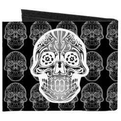 Canvas Bi-Fold Wallet - Skull Candy