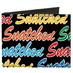 Canvas Bi-Fold Wallet - SNATCHED Script Black/Multi Color