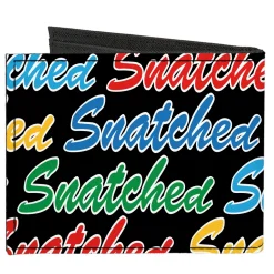 Canvas Bi-Fold Wallet - SNATCHED Script Black/Multi Color