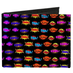 Canvas Bi-Fold Wallet - Sound Effects Black Multi Color