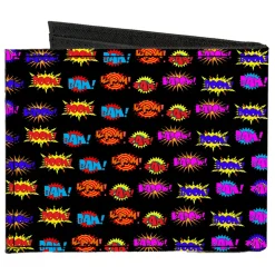 Canvas Bi-Fold Wallet - Sound Effects Black Multi Color
