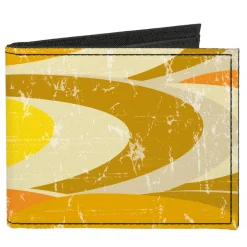 Canvas Bi-Fold Wallet - Spots Stacked Weathered Yellows/Browns