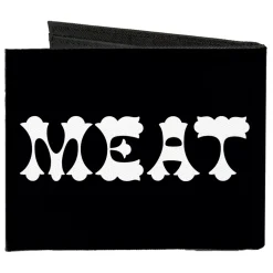 Canvas Bi-Fold Wallet - Steaks w MEAT Text