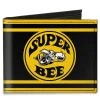 Canvas Bi-Fold Wallet - SUPER BEE Logo Stripes Black Yellow