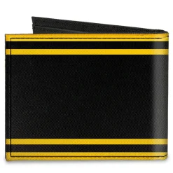 Canvas Bi-Fold Wallet - SUPER BEE Logo Stripes Black Yellow