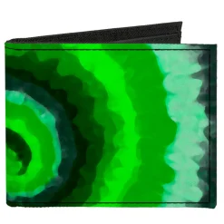 Canvas Bi-Fold Wallet - Tie Dye Swirl Green Blue Purple