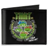 Canvas Bi-Fold Wallet - TMNT-GET YOUR SHELL ON + TMNT WORLD TOUR 84 Black Gray Green