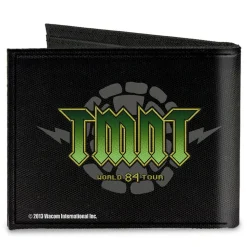 Canvas Bi-Fold Wallet - TMNT-GET YOUR SHELL ON + TMNT WORLD TOUR 84 Black Gray Green