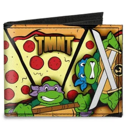 Canvas Bi-Fold Wallet - TMNT Turtle Battle Poses Pizza