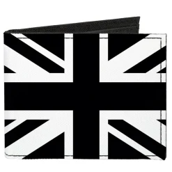 Canvas Bi-Fold Wallet - United Kingdom Flag Black White