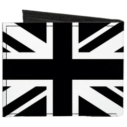 Canvas Bi-Fold Wallet - United Kingdom Flag Black White