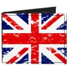 Canvas Bi-Fold Wallet - United Kingdom Flags Weathered