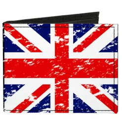 Canvas Bi-Fold Wallet - United Kingdom Flags Weathered