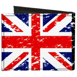 Canvas Bi-Fold Wallet - United Kingdom Flags Weathered