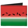 Canvas Bi-Fold Wallet - Watermelon Stripe Red Green Black