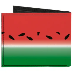 Canvas Bi-Fold Wallet - Watermelon Stripe Red Green Black