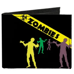 Canvas Bi-Fold Wallet - Zombies Biohazard Black Yellow Green