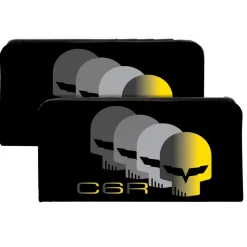 Canvas Snap Wallet - C6 Racing w Skull Repeat Black Yellow Silver