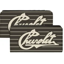 Canvas Snap Wallet - CHEVROLET Heritage Script Stripe Charcoal Tan