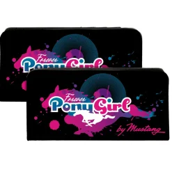 Canvas Snap Wallet - FOREVER PONY GIRL Mustang Silhouette Black Blues Pinks