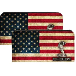 Canvas Snap Wallet - SHELBY Tiffany Box Americana Black White