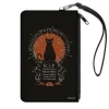 Canvas Zipper Wallet - LARGE - HOCUS POCUS Cat Emily Binx I SHALL ALWAYS BE WITH YOU Black White Orange