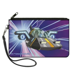 Canvas Zipper Wallet - LARGE - Rick and Morty Rick Space Cruiser Pose Blues