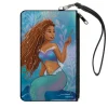 Canvas Zipper Wallet - LARGE - The Little Mermaid Ariel Dinglehopper Fork Pose Blues