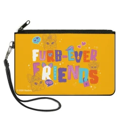 Canvas Zipper Wallet - LARGE - Furby FURB-EVER FRIENDS Group Pose Orange/Multi Color