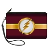 Canvas Zipper Wallet - LARGE - The Flash Logo10 Stripe Burgundy Golds White