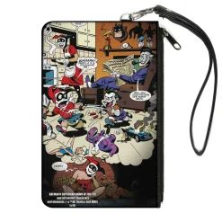 Canvas Zipper Wallet - LARGE - Mad Love Harley Quinn Family Life Dreaming Scene w/Joker & Kids
