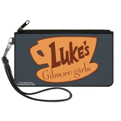 Canvas Zipper Wallet - LARGE - GILMORE GIRLS LUKE'S Coffee Cup Icon Gray/Browns