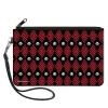 Canvas Zipper Wallet - LARGE - Skelanimals Face Logo Diamond Plaid Black/Red/White